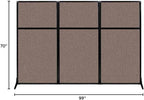 Versare Workstation Partition | Portable Wall Divider | Modern Office Cubicle | Free Standing Privacy Screen | Flexible Work Space | 99" x 70" Latte Fabric Panels