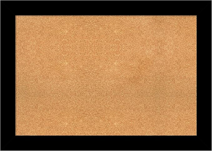 Amanti Art Natural Cork Board for Wall, 29x41 Vision Board with Black Wood Frame, Large Corkboard Office Decor for Home Organization, Casual Corkboard Pinboard to display items for home organization