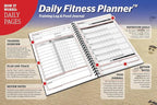 SaltWrap Daily Fitness Planner - Gym Workout Training Log, Weightlifting Exercise Journal, and Food/Diet Tracker - Daily and Weekly Pages, Goal Tracking, Spiral-Bound, 7 x 10 inches