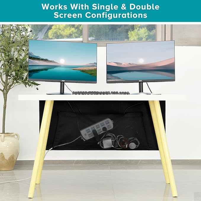 Modern Household Innovations Under Desk Privacy Panel 47 in. Wide Modesty Panel for Desk - 17 in. Tall Desk Skirt for Office Desk with Cable Management Net Perfect for 48 in. Work Station