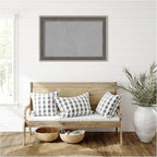 Amanti Art Grey Framed Magnetic Board 25x37 Large Vision Board for use with Magnets, 100% Metal Sheet to Display Items as Office Decor or for Home Organization in mudroom, Kitchen or Kids Room