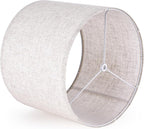 GO&SO Oatmeal Linen Lamp shades Large Drum Linen Lampshade 16" Top x 16" Bottom x 12" High (Spider) Farmhouse Lampshade for Table & Floor Lamp - Lampshades Replacement