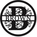Personalized Round Metal Monogram Sign, Custom Family Last Name Decor, Initial Letter Wall Art Plaque, Unique Indoor Outdoor Housewarming Wedding Gift