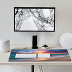 Gaming Mouse Pad,Large Mouse Pads for Desk,Non-Slip Rubber Base Extended Mousepad,XXL Keyboard Mouse Mat,Stitched Edges Computer Keyboard Desk Pad,35.4x15.8inch,Sunset Beach