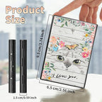 BWEGRHE Slim Credit Card Holder, Cat Flowers RFID Blocking Metal Wallet for Men & Women, Aluminum Minimalist Hard Case Pocket-Sized Business Cards Organizer (Fits Up to 10 Cards)