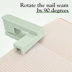Swing-Arm Swivel Stapler - 20 Sheets Capacity, 360 Degree Rotate Desk Stapler with 100 Staples - Non-Slip Office Stapler, Green