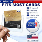 Claev - Horizontal Flexible and Tear Resistant Card Protector - Clear, 4x3 Inch, 250 Pack - Large Easy Open Plastic ID Name Badge Holders for Conferences, Conventions, Offices & Schools