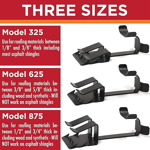 Grip Clip Roof Clips, Safe for Heat Tape, Electric Cable & Roof Heat Cable Installation, Prevents Roof Damage, Easy Nail-Free Outdoor Cable Clips, Your Ultimate Cable Clip (.325-25 Pack)