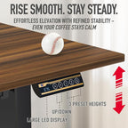 SHW 55 x 28 Inches Electric Height Adjustable Standing Desk with Drawer and Memory Preset, Walnut