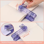 Temiary Swing-Arm Swivel Stapler with 400 Staples, 360 Degree Rotate Desktop Staplers for Booklet or Book Binding, 25 Sheet Capacity for Desk Classroom Office Supplies (Purple)