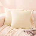 Amazon Basics Chenille Throw Pillow Covers, Home Decor Cushion Cover for Bedroom Living Room Couch Bed, 20" W × 20" L, Beige