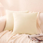 Amazon Basics Chenille Throw Pillow Covers, Home Decor Cushion Cover for Bedroom Living Room Couch Bed, 20" W × 20" L, Beige