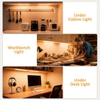 maylit Under Cabinet Lighting Plug in, 6Pcs 14 Inch Linkable Ultra Bright LED Light Bars, Renter Friendly Lamp, Wired 110V 120V Indoor Lights for Kitchen Cabinet, Counter, Workbench, Shelf, Warm White