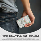 BWEGRHE Cute Credit Card Holder with Zipper, Cat Flowers RFID-Blocking Card Case Small Wallet for Women Men, Multi-slot Card Organizer Case Travel Accordion Wallet