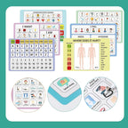 6 Pcs Communication Boards for Non Verbal Adults 11.81 x 8.27'' Colorful Picture Symbol Communication Cards Speech Tool for Autism Aphasia Stroke Patients Hospital Care Use (Multi)