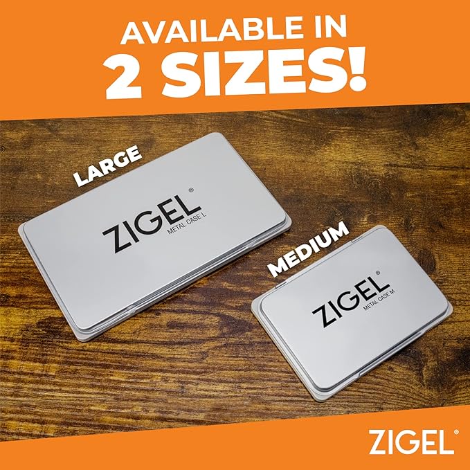 2 Pack Metal Case Stamp Pad Large Size, Dark Yellow Color - Size: 3" x 6" - Choose from 15 Ink Colors