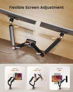 ErGear Dual Monitor Stand up to 33 inches Screen, Load-Bearing Max 22 lbs Each Arm, Adjustable Dual Monitor Mount, Sturdy Steel vesa Monitor Mount with Stable VESA 75x75 100x100mm
