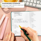Clever Fox Password Book with alphabetical tabs. Internet Address Organizer Logbook. Small Pocket Password Keeper for Website Logins (Aquamarine)