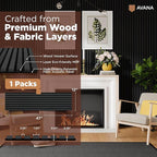 Avana Modern Acoustic Wood Wall Panels – 47.2 x 12.6 Inch Black Oak Acoustic Panels 1 PC – Wall Panels for Interior Wall Decor For Homes, Offices, Studios – Sturdy And Durable Wood Panels For Wall