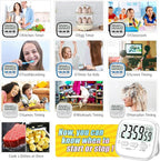 AyayaBoss 2-Pack Magnetic Kitchen Timers for Cooking, Digital Stop Watch Countdown Timer for Kids, Teachers, Classroom, Office, Exercise - Battery Included