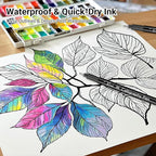 KERIFI Micro Fineliner Drawing Pens for Artists, 16 Black Fine Liner Markers, Waterproof Archival Ink Multiliner Pens, Technical Mandala Zentangle Book Accessories, Art Supplies Stuff Gifts for Adults