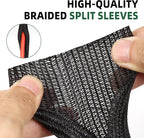 Split Wire Loom Tubing, Cable Protector Sleeve, Braided Cable Management for TV/Computer/Home Theater/Engine Bay, Cord Protectors from Pets No Chew (Black, 1.26"-10ft)