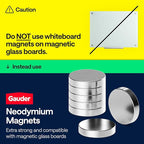 GAUDER Magnets for Whiteboard, Fridge & Bulletin Board - Strong Round Magnetic Discs - Black Magnets for Crafts (124 Pieces - 0.7" x 0.2")