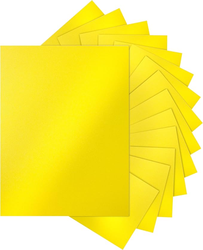 Silunkia 120 Sheets Solar Yellow Shimmer Cardstock 8.5 x 11 Crafts Paper, 250gsm/92lb Premium Glossy Paper Card Stock for Cards Making, Greeting Cards, Wedding Invitations, Menus