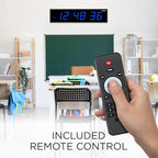 Ivation Huge Oversized 48" Large Digital LED Clock | Big Digital Clock w/Multi-Function Display – Stopwatch, Timer, Alarms, Temp & Date | 6 Brightness Levels, Time Memory & Remote (Blue)