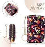 APHISON RFID Credit Card Holder Wallets for Women Leather Zipper Card Case for Ladies Keychain Wallet
