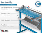 Dahle 448s Premium Rotary Trimmer w/Stand, 51" Cut Length, 20 Sheet Capacity, Self-Sharpening, Automatic Clamp, German Engineered Paper Cutter