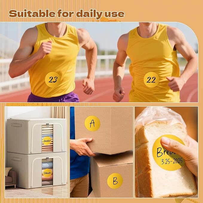 3 Inch Round Color Coding Labels (500 per Roll) - Colored Dot Stickers Round Labels for Inventory, Warehouse, Office Organizing - Gold Circle Stickers