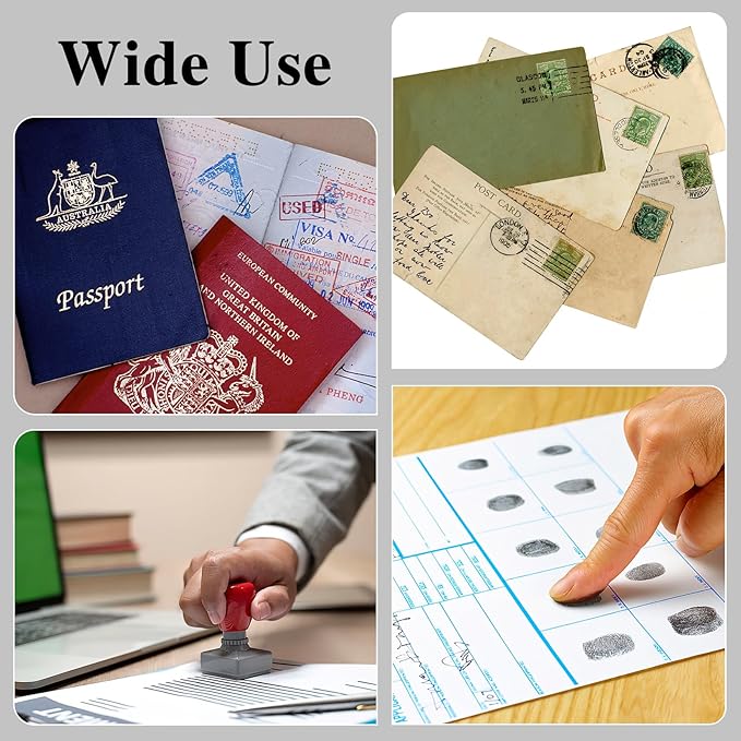 Dry Stamp Pad, 4 x 2.5 Inch Premium Quality Ink Pad for Stamps, All-Purpose Felt Pad for Office and Crafting, Works with Rubber and Clear Stamps