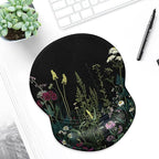 ITNRSIIET Ergonomic Mouse Pad with Gel Wrist Support Small Wrist Rest Smooth Surface Non-Slip PU Base Comfortable Office Supplies Pain Relief, 8.7 x 7.2 inches, Pretty Flowers