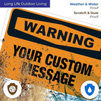 Custom Warning Sign, OSHA Sign, 10x7 Inches, 4 Mil Vinyl Decal Stickers Weather Resistant, Made in USA
