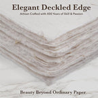 Wanderings A4 Handmade Paper with Deckled Edge and Embedded Straw - 8.3" x 11.7", 150 GSM, 50 Sheets Textured Paper - Perfect for Light Watercolor, Drawing, Writing, Printing & Mixed Media