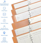 Reﬁllable Address Book with Alphabetical Tabs, Blue Hardcover Phone Book 648 Contact Book with 48 Passwords Combo Book, Large Prints, Easy for Seniors, Home Oﬃce, A5
