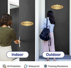 Restroom Sign Sticker for Business & Home, Self-Adhesive Brushed Gold Elegant Bathroom Signs for Door, Durable & Waterproof Unisex Restroom Signage for House toilet, Office, Store, Shop