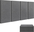 23.62" X 11.81" X 2" Fiberglass Wall Panel, 4 Pack Acoustic Panels, Acoustic Panels Sound Absorbing for Office, Studio, Home Theatre - Heather Grey