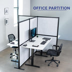 VIVO L-Shape Modular Corner Wall System, 3 Panels, Modern Professional Office Cubicle Dividers, Freestanding Privacy Screen, 66 inches High, Light Gray, Black Frame, PP-MWS63B-L