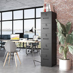 OPTYMIRA 5 Drawer Metal File Cabinet with 5 Unique Locks Black Heavy Duty Locking File Cabinets Home Office Steel Filing Cabinet Vertical File Cabinets for Legal/Letter Size File,Assembly Required
