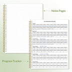 Fitness Journal Workout Planner for Women & Men, A4 (8.5" x 11") Workout Journal Log Book Planner Gift for Track Gym Essentials, Home Workouts, Track Progress, Achieve Wellness Goals, Green