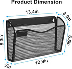 BOHDK Wall File Organizer, Mesh Hanging File Organizer, Home Office Organization and Storage, 6 Single Pockets Document Magazine Rack