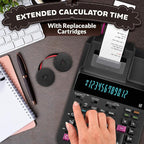 12-Pack Canon Calculator Ribbon Red/Black – 18ft x 0.5in Sharp EL-1197PIII Ribbon – Compatible Ink for MP21DX MP11DX MP25DV MP27D and Other Models, Easy Installation, Long-Lasting Two-Color Printing