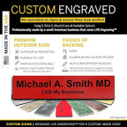 Engraved Custom Door Plate Red Plastic Office Door Sign with Black Letters - Made in USA 2x6 B14
