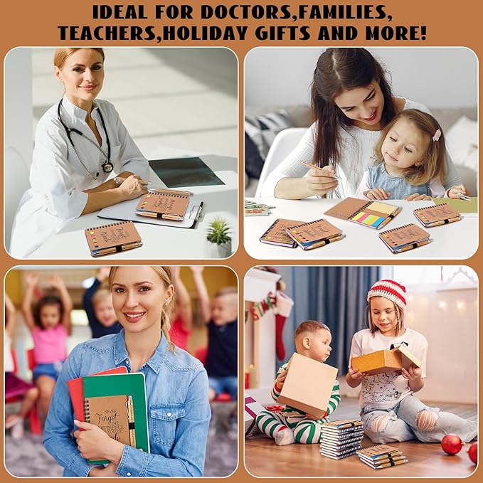 30 Sets Employee Appreciation Gifts Bulk Inspirational Spiral Notebooks with Sticky Notes Motivational Journals Ballpoint Pens Thank You Gifts for Teacher Nurse Coworker (30, Forget)