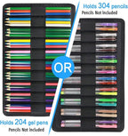 YOUSHARES 300 Slots Colored Pencil Bag - Handy Large Capacity Oxford Multi-Layer Zipper Pencil Bag for Prismacolor Colored Pencils & Gel Pen (Marble Purple)