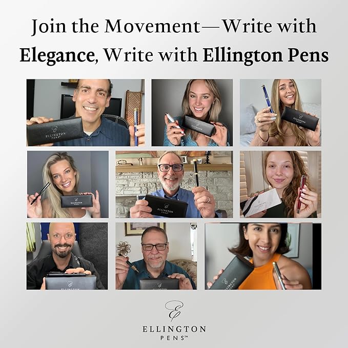 Ellington Pens Luxury Fountain Pen Set- Extra Fine Nib- Includes 3 Ink Cartridges, Refillable Ink Converter, Gift Box -Fountain Pens For Writing, Calligraphy, Journaling, Sketching (Noble Heritage)