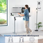 VIVO Electric Dry Erase 60 x 24 in Standing Desk, Memory Height Adjustment, 1B Series, Holds 220 lbs, Whiteboard Top Gray Frame, DESK-KIT-1G6WE