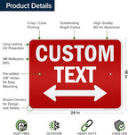 Custom Arrow,Custom Directional Sign, Two way Arrow,18x24 Inches, 3M EGP Reflective, Rust Free .080 Aluminum, Fade Resistant, Made in USA by My Sign Center